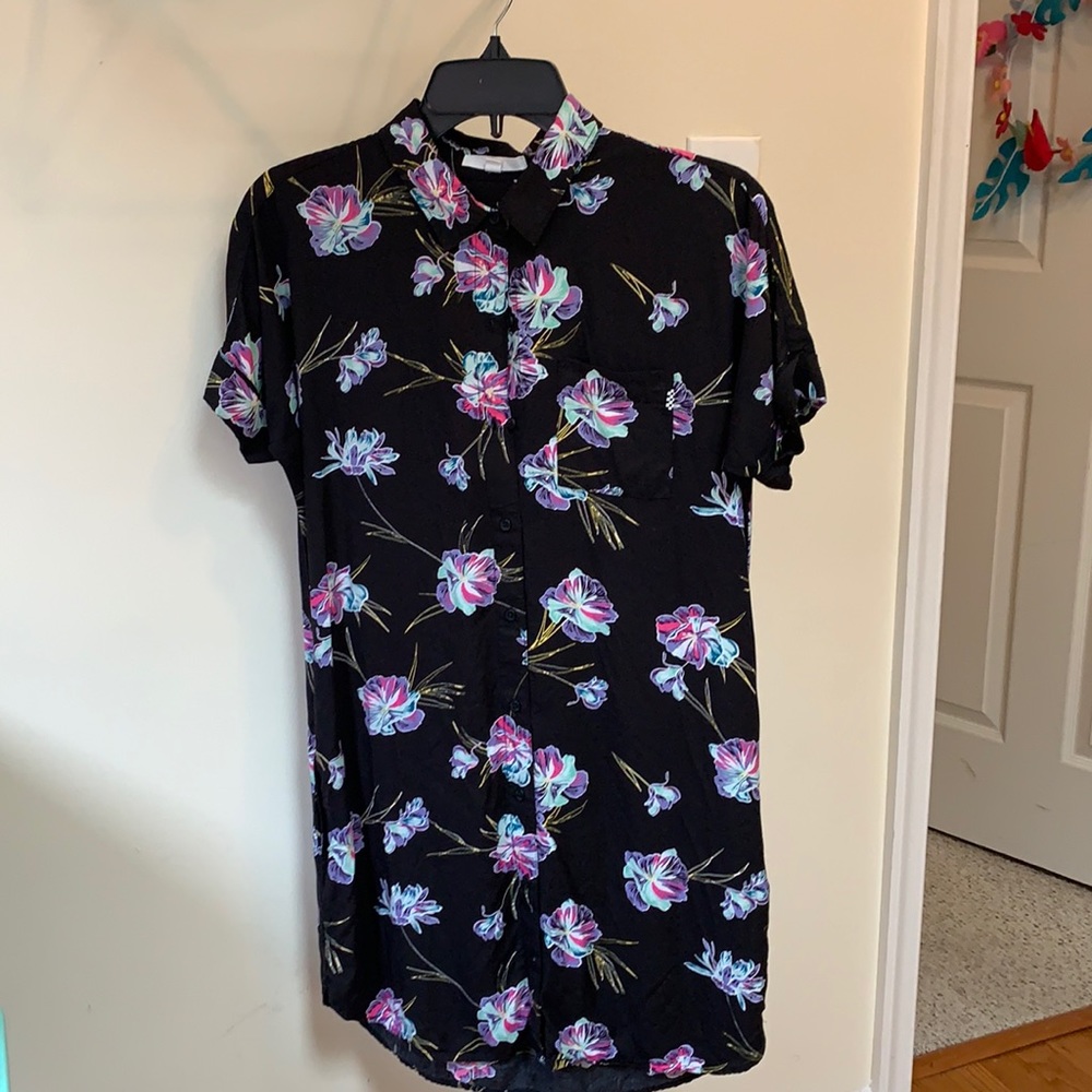 Button down Vans Tshirt dress Hawaiian